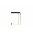 Pangea Home Fred Gloss Lacquer & Polished Steel Metal Tray Table in Navy/Gold