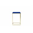 Pangea Home Fred Gloss Lacquer & Polished Steel Metal Tray Table in Navy/Gold