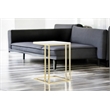 Pangea Home Fred Gloss Lacquer & Polished Steel Metal Tray Table in White/Gold