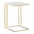 Pangea Home Fred Gloss Lacquer & Polished Steel Metal Tray Table in White/Gold