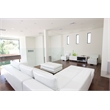 Pangea Home Vida Small Modern Glass & Polished Steel Metal Media Unit in White