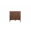 Pangea Home Vida Small Wood Veneer/Glass & Polished Steel Media Unit in Walnut