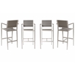Pangea Home Betty 5-Piece Modern Aluminum Bar Set with Arms in Gray