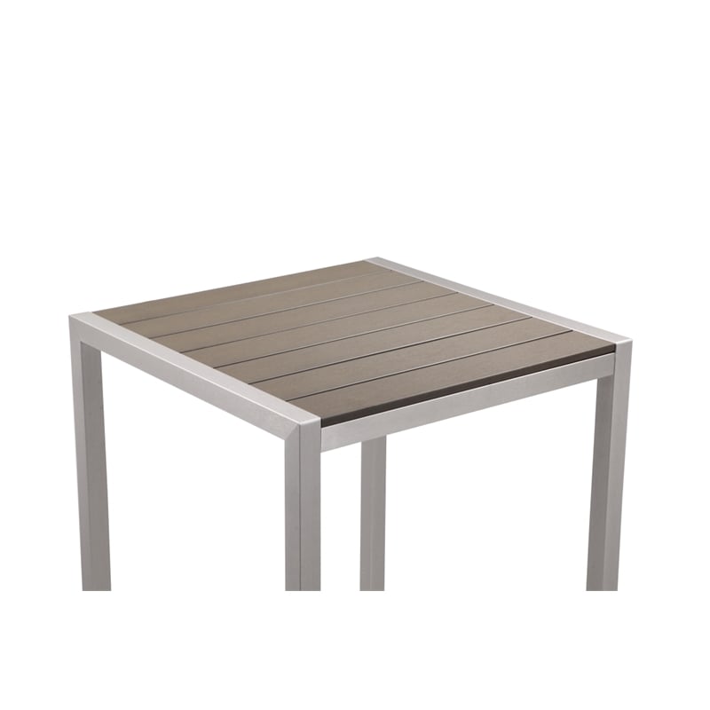 Pangea Home Betty 5-Piece Modern Aluminum Bar Set with Arms in Gray