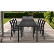 Pangea Home David 14-Piece Modern Aluminum Dining Set in Black Finish