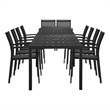 Pangea Home David 14-Piece Modern Aluminum Dining Set in Black Finish