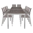 Pangea Home David 14-Piece Modern Aluminum Dining Set in Gray and Brush Finish