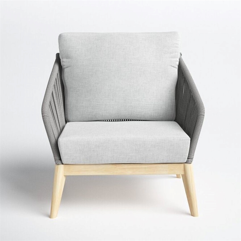 Pangea Home Diego Modern Acacia Wood Sofa Chair in Gray Finish