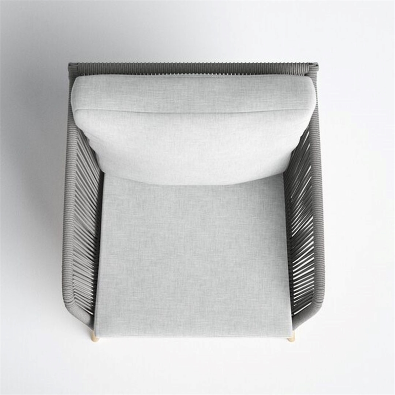 Pangea Home Diego Modern Acacia Wood Sofa Chair in Gray Finish