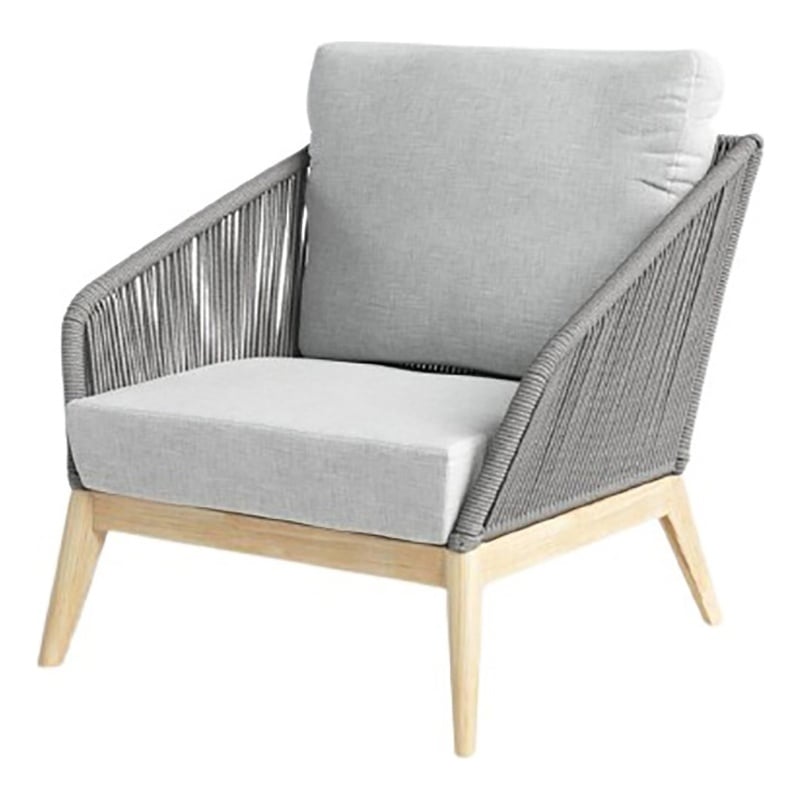 Pangea Home Diego Modern Acacia Wood Sofa Chair in Gray Finish