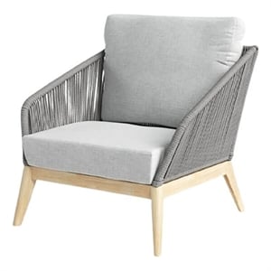 Pangea Home Diego Modern Acacia Wood Sofa Chair in Gray Finish