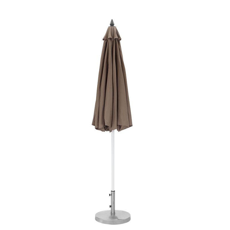 Pangea Home Ella Modern Aluminum and Fabric Umbrella Set in Gray/White