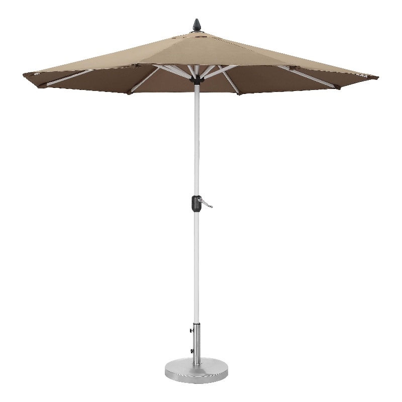 Pangea Home Ella Modern Aluminum and Fabric Umbrella Set in Gray/White