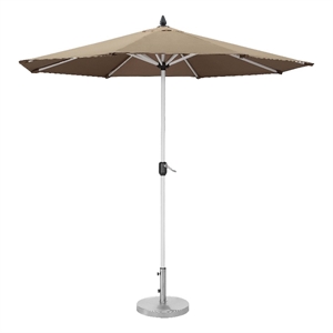 pangea home ella modern aluminum and fabric umbrella set in gray/white
