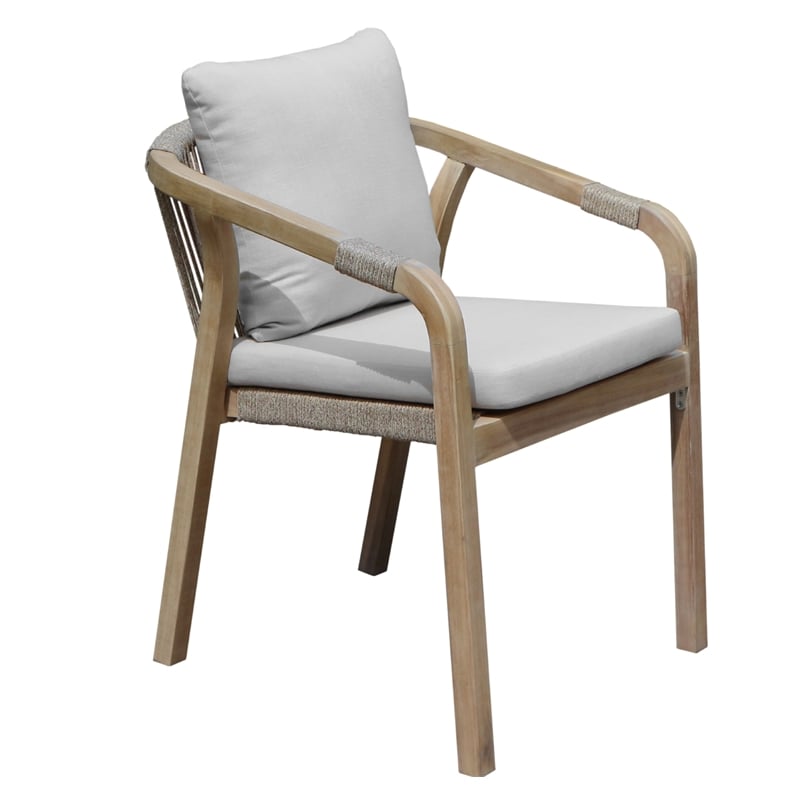 Pangea Home Lola 7-Piece Modern Acacia Wood Dining Set in Beige Finish