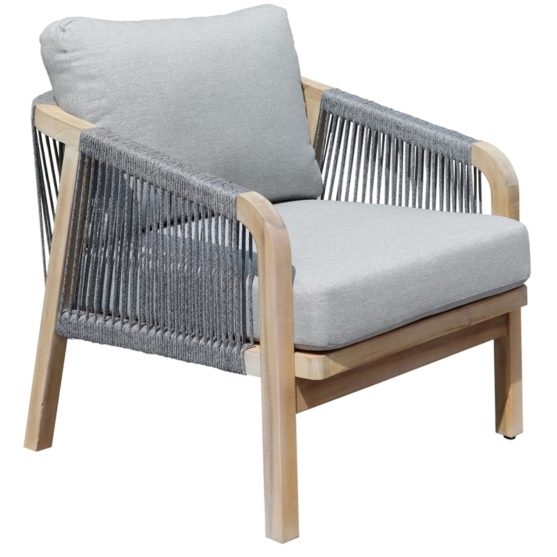 Pangea Home Lola 4-Piece Modern Acacia Wood Dining Set in Gray Finish