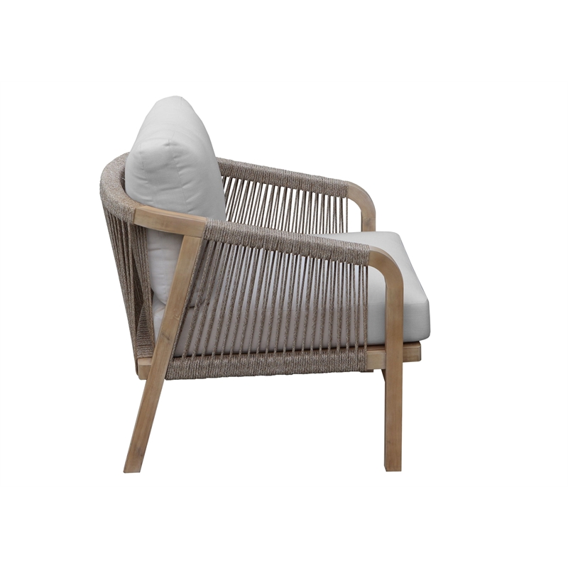 Pangea Home Lola 4-Piece Modern Acacia Wood Dining Set in Beige Finish