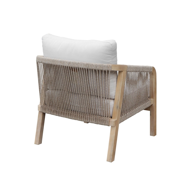 Pangea Home Lola 4-Piece Modern Acacia Wood Dining Set in Beige Finish