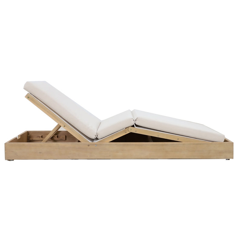 Pangea Home Mico Modern Style Acacia Wood Lounger in Beige Finish