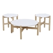 Pangea Home Mimi 3-Piece Acacia Wood Side Tables and Coffee Table in Natural
