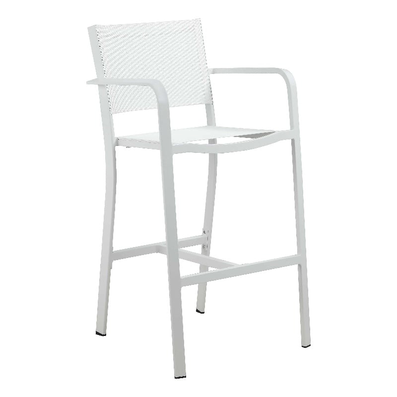 Pangea Home Sunset Modern Aluminum Bar Stool in White Finish (Set of 6)