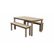 Pangea Home Agua 3-Piece Modern Acacia Wood Dining Set in Teak Finish