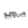 Pangea Home Air 4-Piece Modern Aluminum Sofa Set in Gray Finish