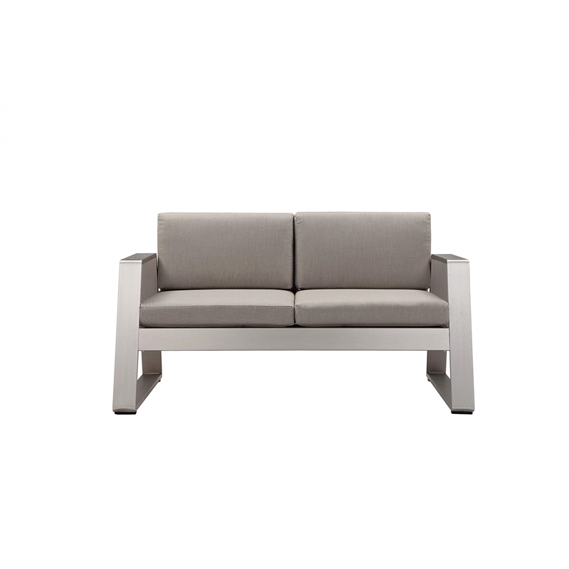 Pangea Home Air 4-Piece Modern Aluminum Sofa Set in Gray Finish