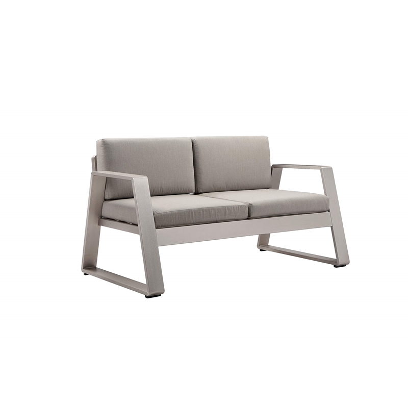 Pangea Home Air 4-Piece Modern Aluminum Sofa Set in Gray Finish