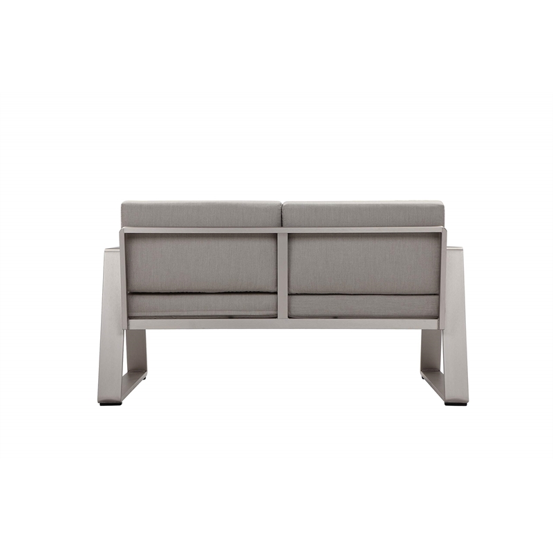 Pangea Home Air 4-Piece Modern Aluminum Sofa Set in Gray Finish