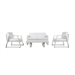 Pangea Home Air 4-Piece Modern Aluminum Sofa Set in White Finish