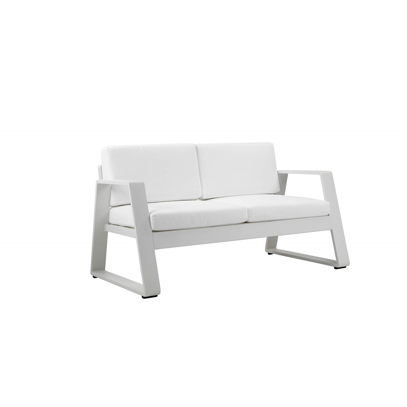 Pangea Home Air 4-Piece Modern Aluminum Sofa Set in White Finish
