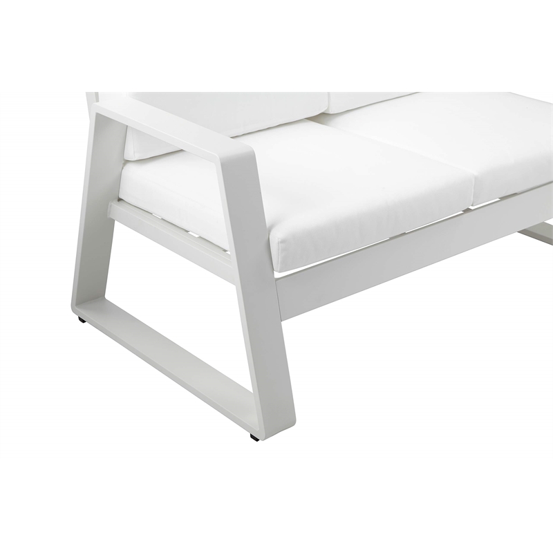 Pangea Home Air 4-Piece Modern Aluminum Sofa Set in White Finish