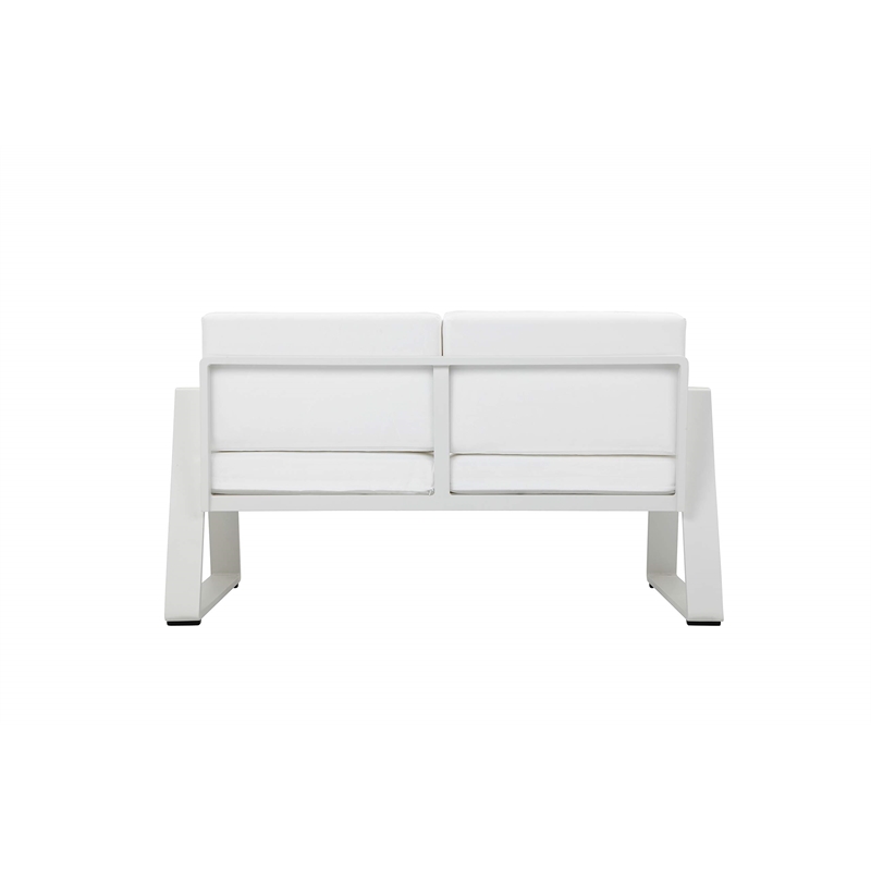 Pangea Home Air 4-Piece Modern Aluminum Sofa Set in White Finish