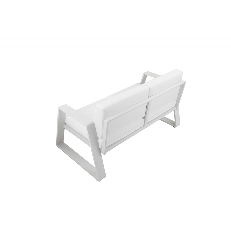 Pangea Home Air 4-Piece Modern Aluminum Sofa Set in White Finish