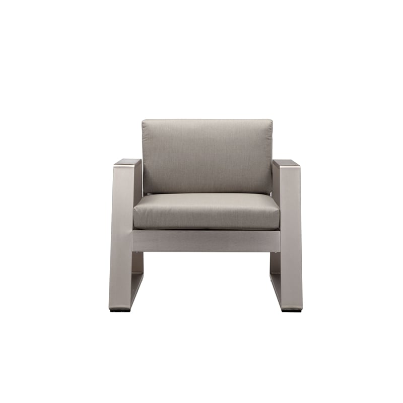 Pangea Home Air Two Seater Modern Aluminum Sofa Chair in Gray Finish