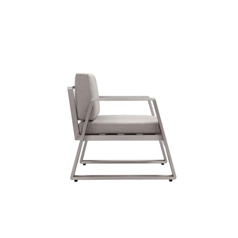 Pangea Home Air Two Seater Modern Aluminum Sofa Chair in Gray Finish