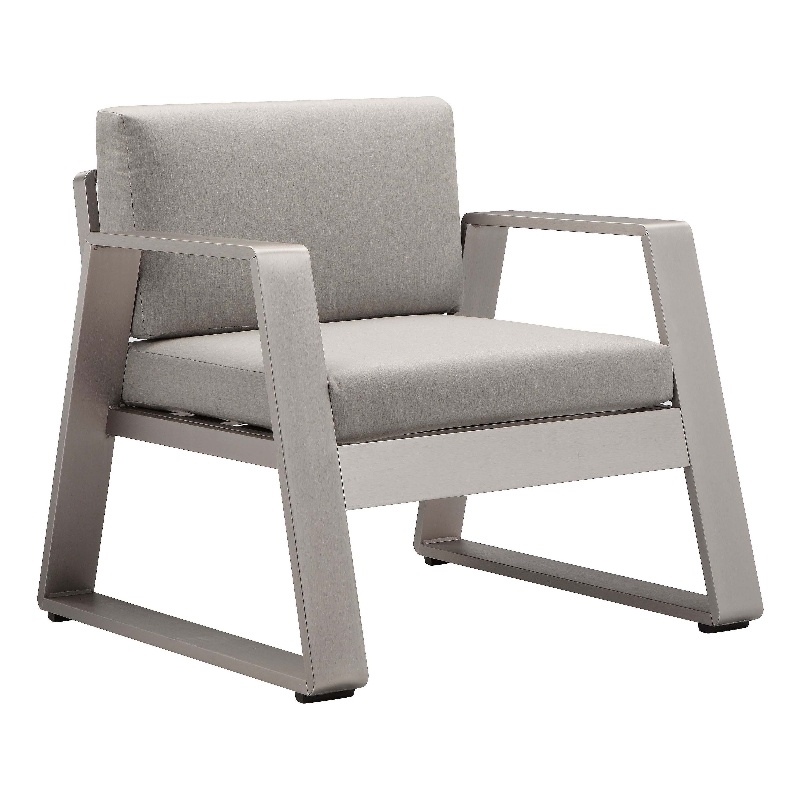 Pangea Home Air Two Seater Modern Aluminum Sofa Chair in Gray Finish