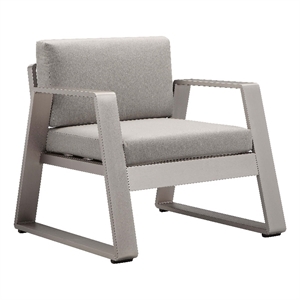 pangea home air two seater modern aluminum sofa chair in gray finish