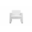 Pangea Home Air Modern Aluminum and Fabric Sofa Chair in White Finish
