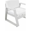 Pangea Home Air Modern Aluminum and Fabric Sofa Chair in White Finish