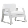 Pangea Home Air Modern Aluminum and Fabric Sofa Chair in White Finish