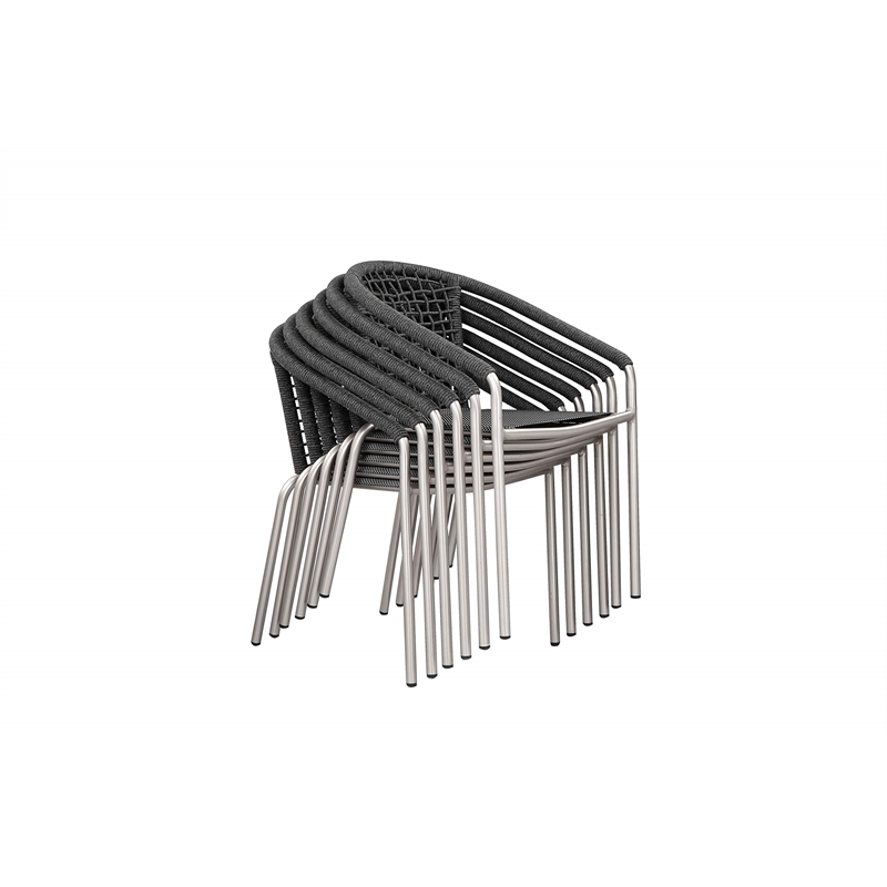 Pangea Home Chelsea 7-Piece Modern Aluminum Dining Set in Slate Gray