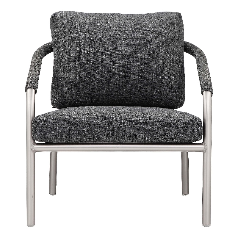 Pangea Home Chelsea Modern Style Aluminum Chair in Slate Gray