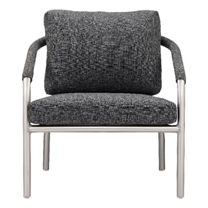Pangea Home Chelsea Modern Style Aluminum Chair in Slate Gray