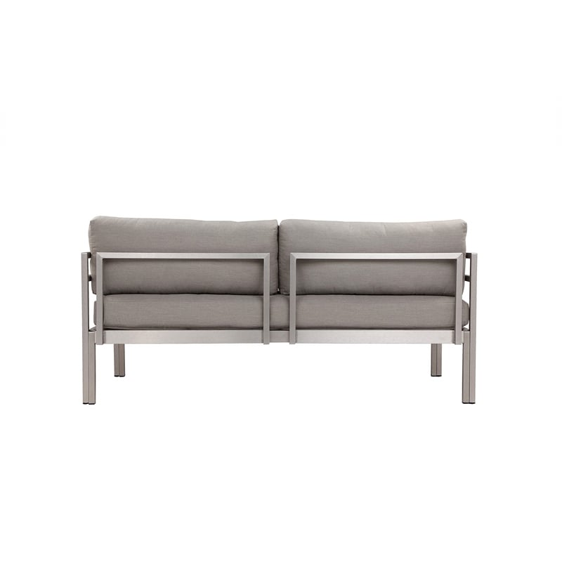 Pangea Home Cold 4-Piece Modern Aluminum Sofa Set in Gray Finish