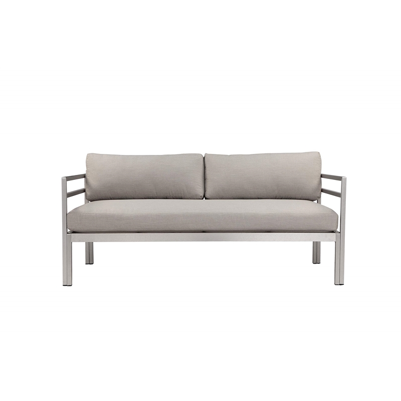 Pangea Home Cold 4-Piece Modern Aluminum Sofa Set in Gray Finish