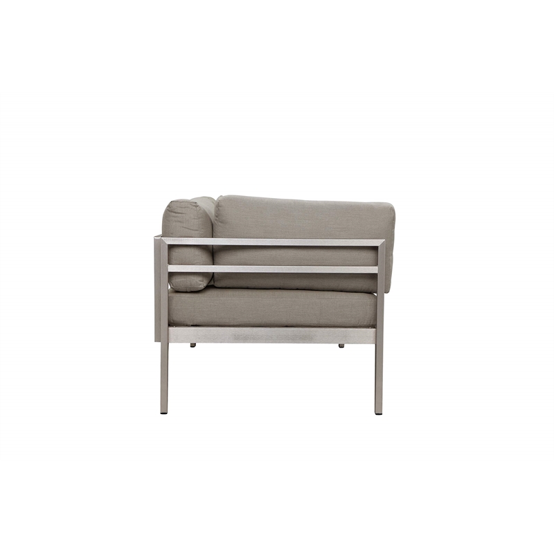 Pangea Home Cloud 4-Piece Modern Aluminum Sofa Set in Gray Finish