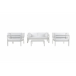 Pangea Home Cloud 4-Piece Modern Aluminum Sofa Set in White Finish