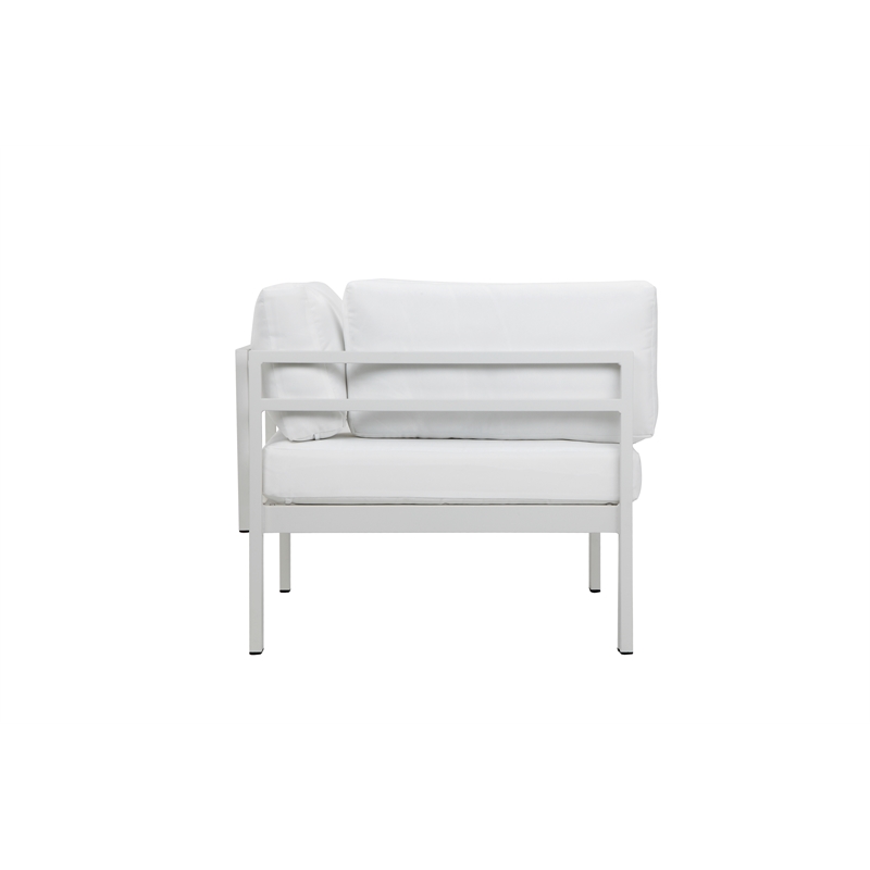 Pangea Home Cloud 4-Piece Modern Aluminum Sofa Set in White Finish